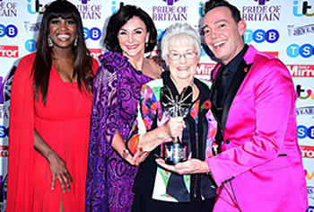 Margaret with Strictly Come Dancing stars Oti, Shirley and Craig