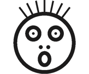 Makaton symbol for Frightened