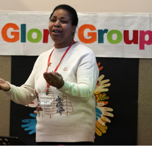 Sarah Northing, leading an accessible church service